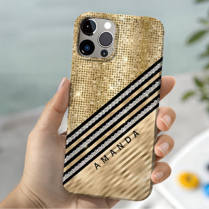 Funda Para iPhone 15 Elegante cristal falso y personalizado con brillo
