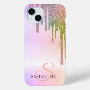 Funda Para iPhone 15 Mini Elegante degradado de destellos con gotas de arcoí