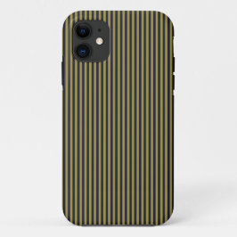 Funda Para iPhone 11 Elegante delgado oro y franjas verticales azul de 