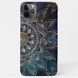 Funda Para iPhone 11 Pro Max Elegante diseño de galaxia azul Mandala dorada