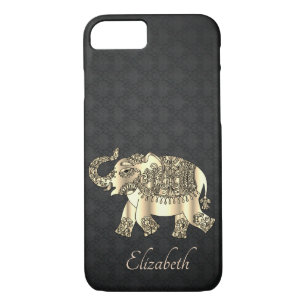 Funda Para iPhone 8/7 Elegante Elefante De Paisley De Oro, Personalizado