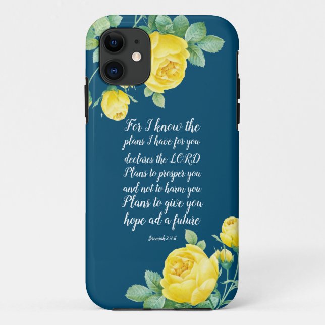 Funda De Case-Mate Para iPhone Elegante Escritura Jeremiah 29:11 Funda-Mate iPhon (Reverso)