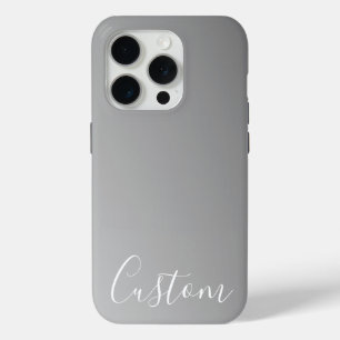 Funda Para iPhone 15 Pro Elegante escritura moderna en blanco gradiente gri