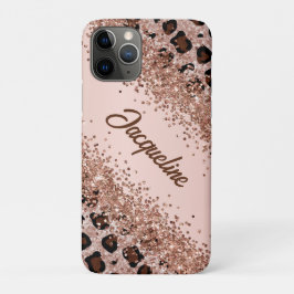 Funda Para iPhone 11 Pro Elegante estampado de leopardo y brillo