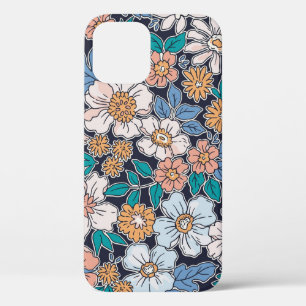 Funda Para iPhone 12 Elegante estampado floral en flor de tracción a ma