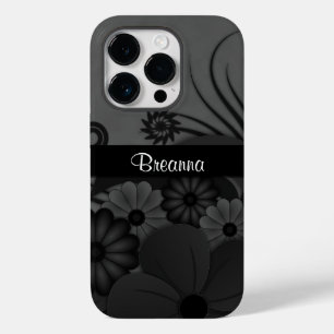 Funda Para iPhone 14 Pro De Case-Mate Elegante estilo gótico moderno floral negro hibis