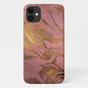 Funda Para iPhone 11 Elegante estilo moderno de oro y mármol dorado ros