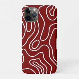 Funda Para iPhone 11 Pro Elegante estuche para iPhone blanco y rojo geométr