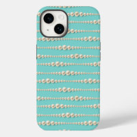 Elegante estuche para iPhone Verde azulado y Perla