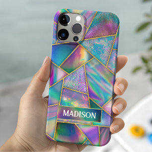 Funda Para iPhone 15 Elegante falso oro chic holográfico