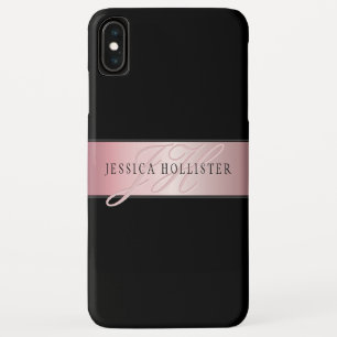 Funda Para iPhone XS Max Elegante Falso Rosa Dorado   Nombre e Iniciales