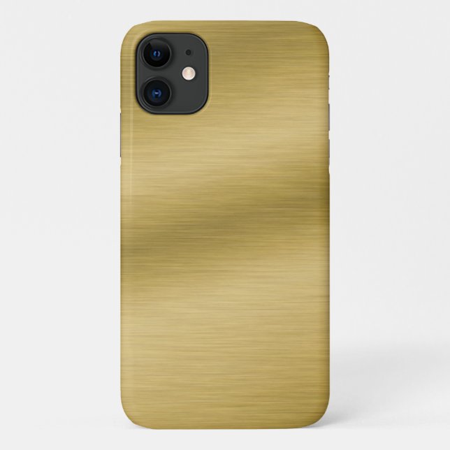 Funda De Case-Mate Para iPhone Elegante Faux Brushed Gold (Reverso)
