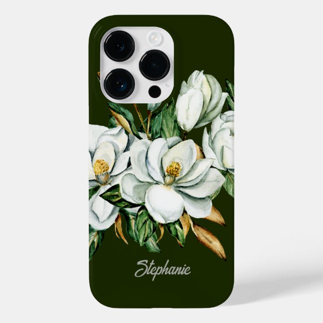 Funda De Case-Mate Para iPhone Elegante flor de magnolia personalizada para dama  (Reverso )