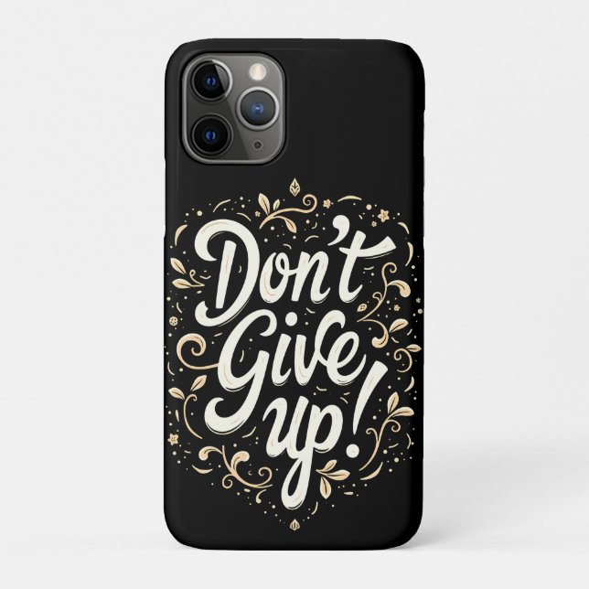 Funda De Case-Mate Para iPhone Elegante floral "¡No te rindas!" Motivador (Reverso)