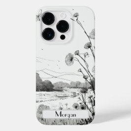 Funda Para iPhone 14 Pro De Case-Mate Elegante Flores salvajes modernas blancas y negras