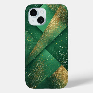 Funda Para iPhone 15 Elegante fondo abstracto verde con brillo