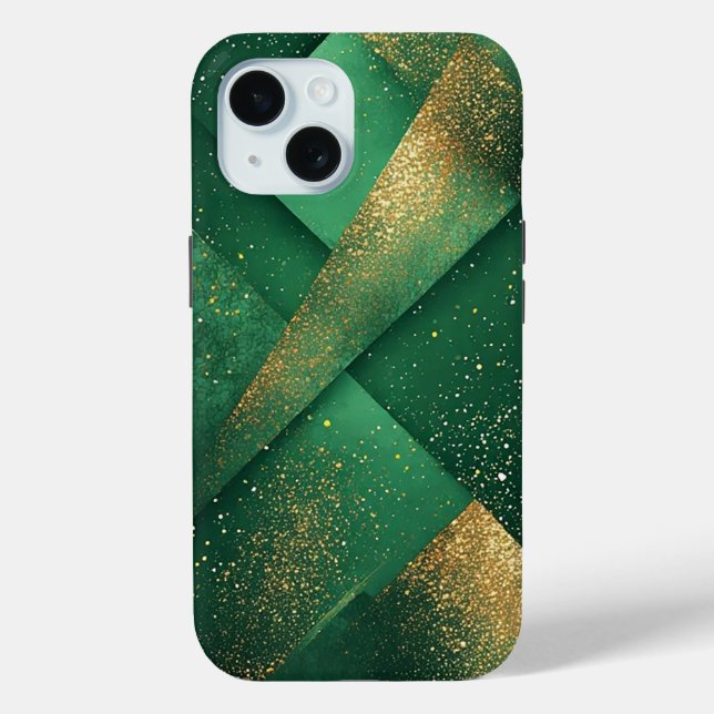 Funda De Case-Mate Para iPhone Elegante fondo abstracto verde con brillo (Reverso )