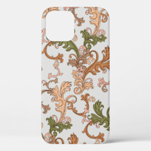 Funda Para iPhone 12 Pro Elegante fondo victoriano boho vintage con hojas