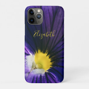 Funda Para iPhone 11 Pro Elegante foto de macro pansy púrpura