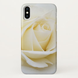Funda Para iPhone X Elegante foto de primer plano de la rosa blanca