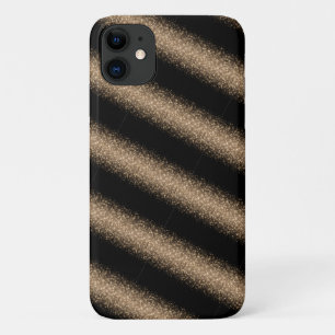 Funda Para iPhone 11 Elegante Glitter Ombre Negro y Dorado