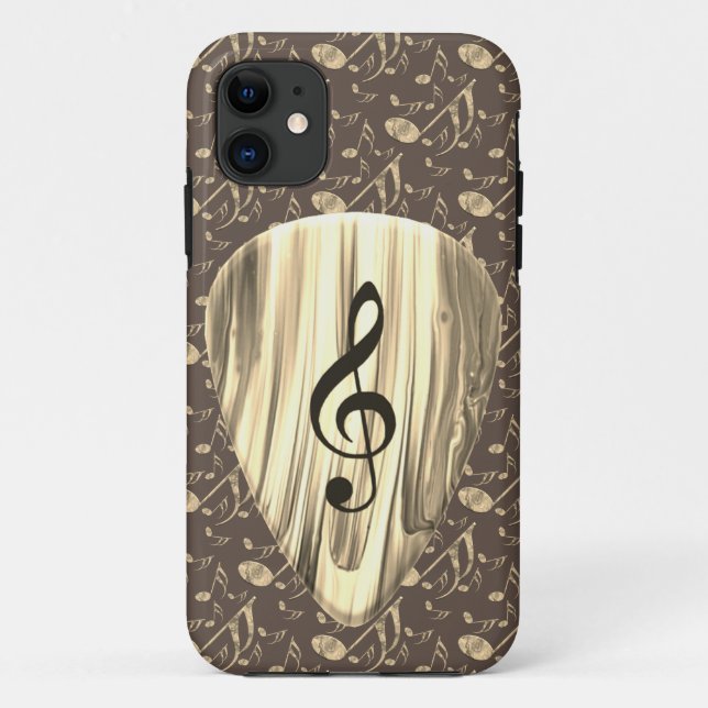 Funda De Case-Mate Para iPhone Elegante Golden Treble Clef Music Art (Reverso)