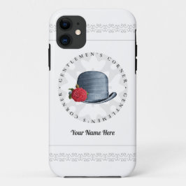 Funda Para iPhone 11 Elegante Gorra Vintage Flores Caballeros Añadir su