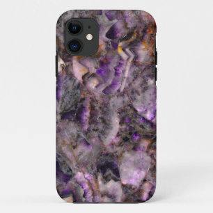 Funda Para iPhone 11 Elegante granito de mármol de cuarzo de ametisto p