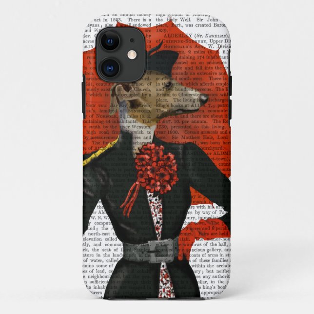 Funda De Case-Mate Para iPhone Elegante Greyhound y Red Umbrella 2 (Reverso)