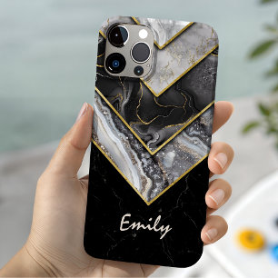 Funda Para iPhone 15 Elegante gris negro geométrico único