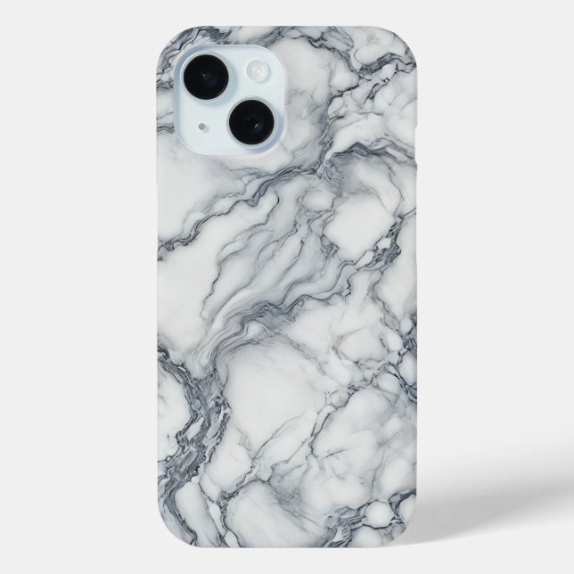 Funda De Case-Mate Para iPhone Elegante Gris y Mármol Blanco con Aspecto Glamuros (Reverso )