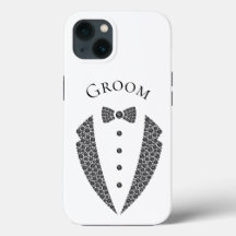 Elegante Groom Tuxedo Boda blanco negro