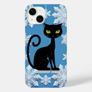 Funda Para iPhone 14 De Case-Mate Elegante Ilustracion gato negro con ojos verdes