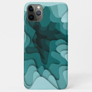 Funda Para iPhone 11 Pro Max Elegante Ilustracion único de oleada turquesa Ombr