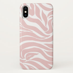 Funda Para iPhone X Elegante impresión de animal blanco de cebra rosa