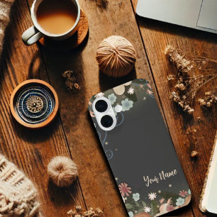 Funda Para iPhone 13 Pro Max Elegante Inespiritualidad Floral Nombre Personaliz