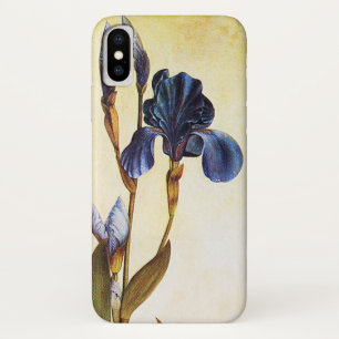 Funda Para iPhone X ELEGANTE IRIS AZUL FLORES Marfil Floral