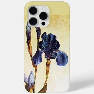 Funda Para iPhone 15 Pro Max ELEGANTE IRIS AZUL FLORES Marfil Floral