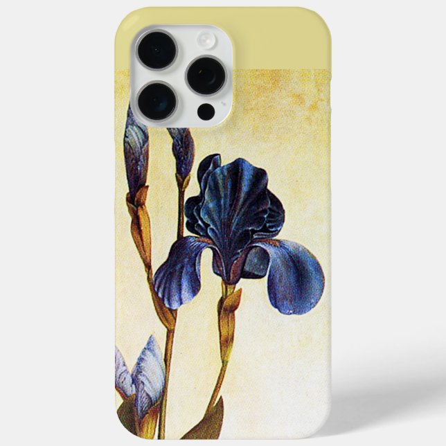 Funda De Case-Mate Para iPhone ELEGANTE IRIS AZUL FLORES Marfil Floral (Reverso )