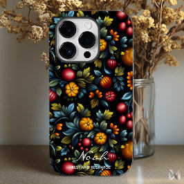 Funda Para iPhone 14 Pro De Case-Mate Elegante Khokhloma Floral en ricos y vibrantes col