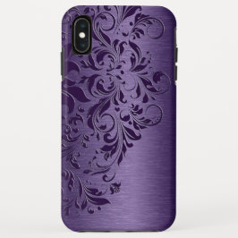 Funda Para iPhone XS Max Elegante Lace Floral Profundo Púrpura