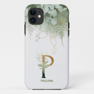 Funda Para iPhone 11 Elegante Letra de verde P Funda-mate estuche para 