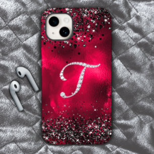 Funda Para iPhone 15 Elegante letra falsa Crystal diamante de imitación