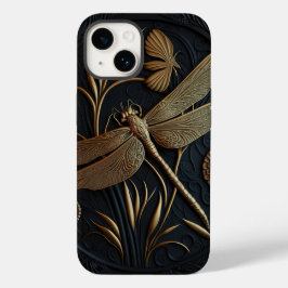 Funda Para iPhone 14 De Case-Mate Elegante libélula dorada en filigrí de bronce