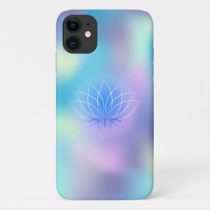 Funda Para iPhone 11 Elegante Loto Azul Holográfico