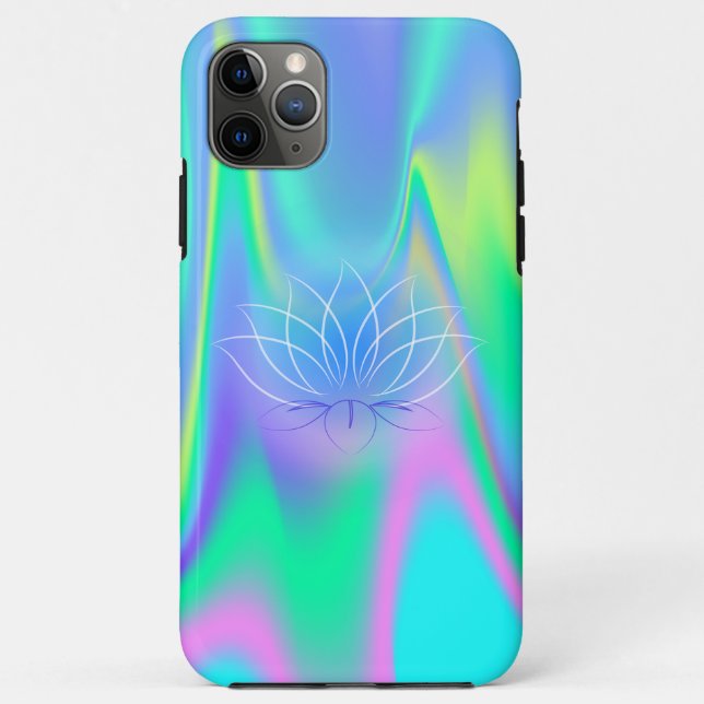 Funda De Case-Mate Para iPhone Elegante Loto Holográfico (Reverso)