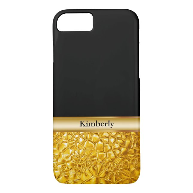 Funda De Case-Mate Para iPhone Elegante Lujo Dorado (Reverso)