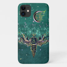 Elegante luna de polilla luna noche esmeralda verd