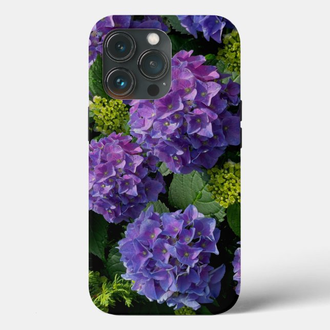 Funda De Case-Mate Para iPhone Elegante magenta púrpura azul verde hidrangea flor (Reverso )