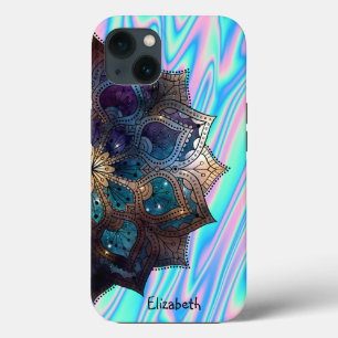 Funda Para iPhone 13 Elegante Mandala de Moda Holográfico
